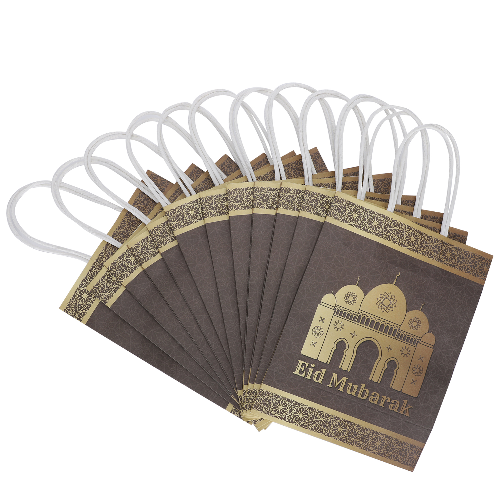 12 Ramadan-geschenktüten Mit Kordelgriff, Papierdekorationen, Tragetaschen, Bastelbedarf, Eid Mubarak