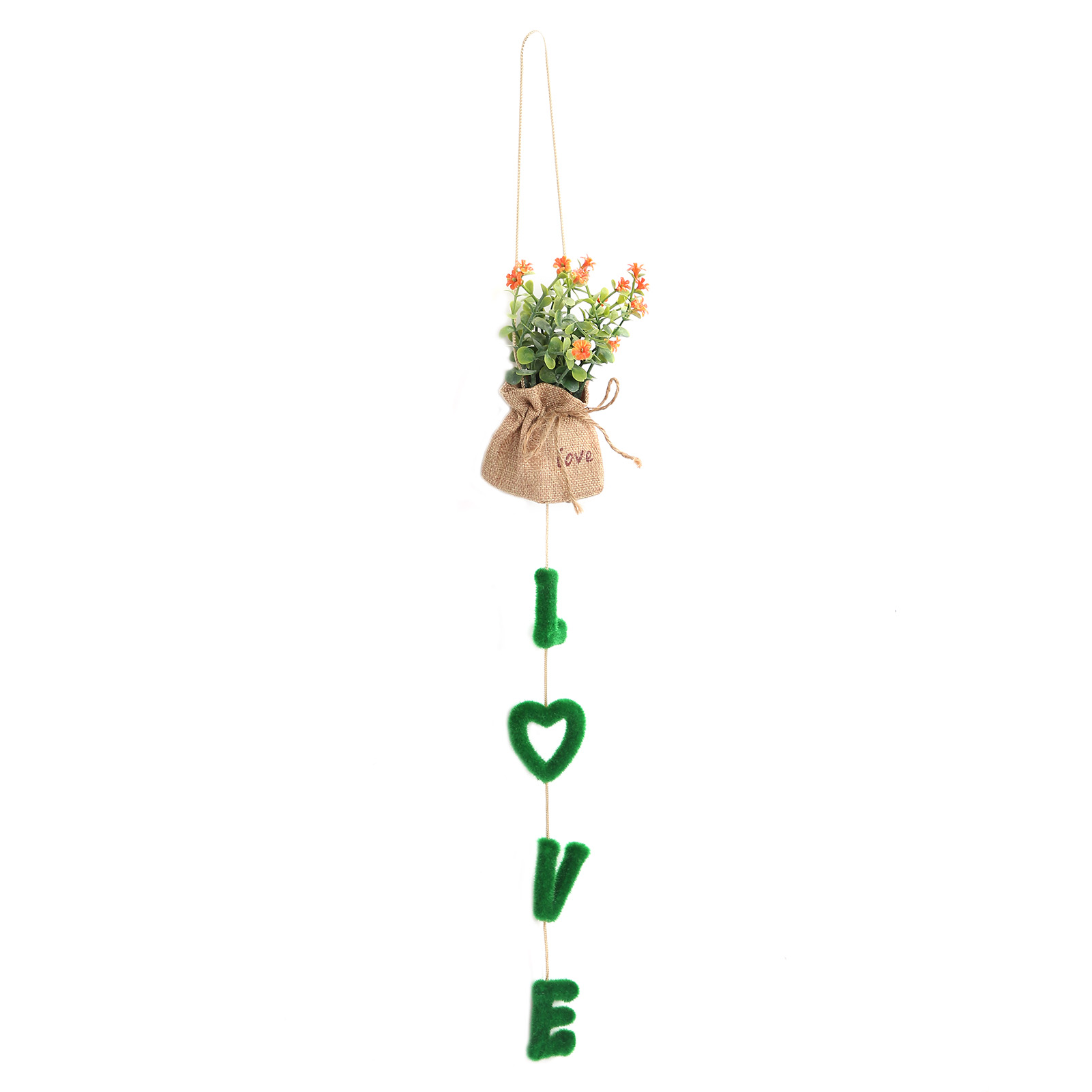 Wandbehang Mit Künstlicher Kleiner Pflanze Im Topf, Dekoration Für Haus Und Garten, Bastelbedarf