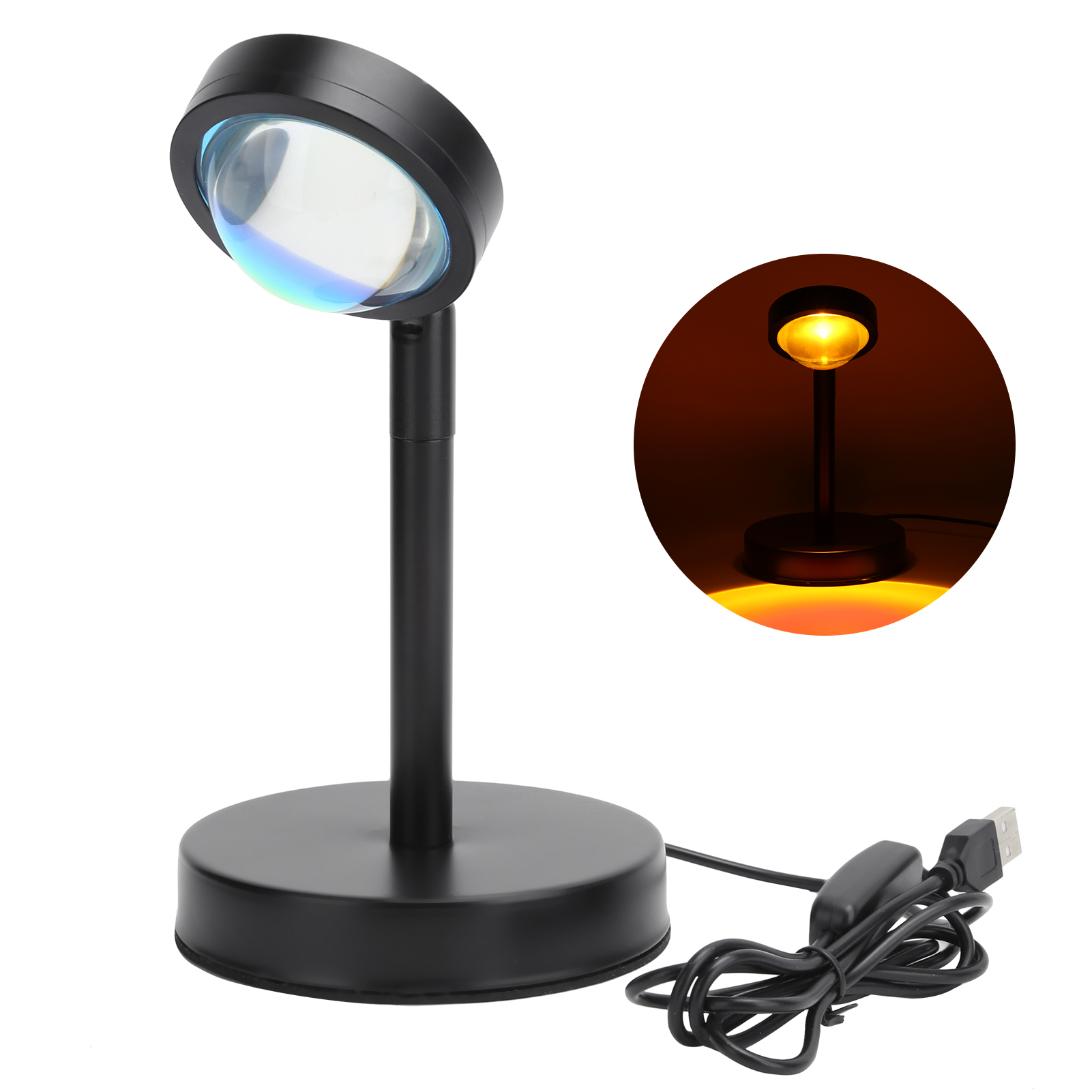 Sunset Light Stehlampe Mit 180° Drehbarem Sonnenuntergangsmuster Und Usb-anschluss – Nachtlicht