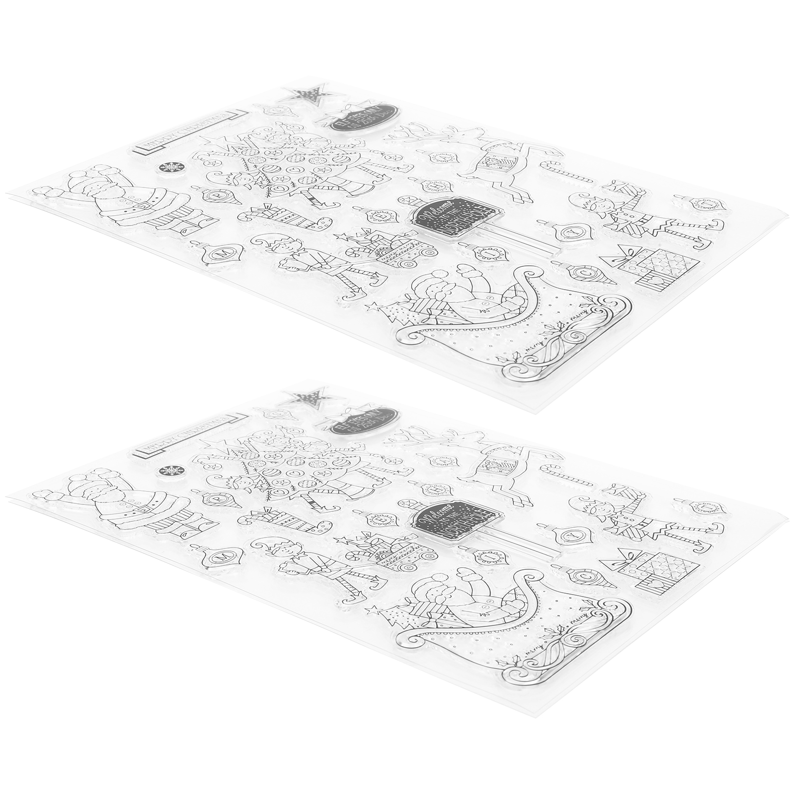 2 Sets Weihnachtliche Silikonstempel Für Fotoalben, Karten, Diy-dekorationen