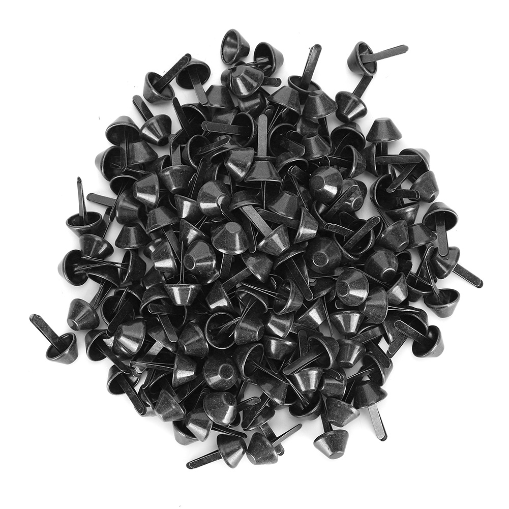 200 Stück Flache Füßchen, Gunmetal-schwarz, 12 Mm, Für Diy-ledergepäck, Handtaschen Und Bastelarbeiten