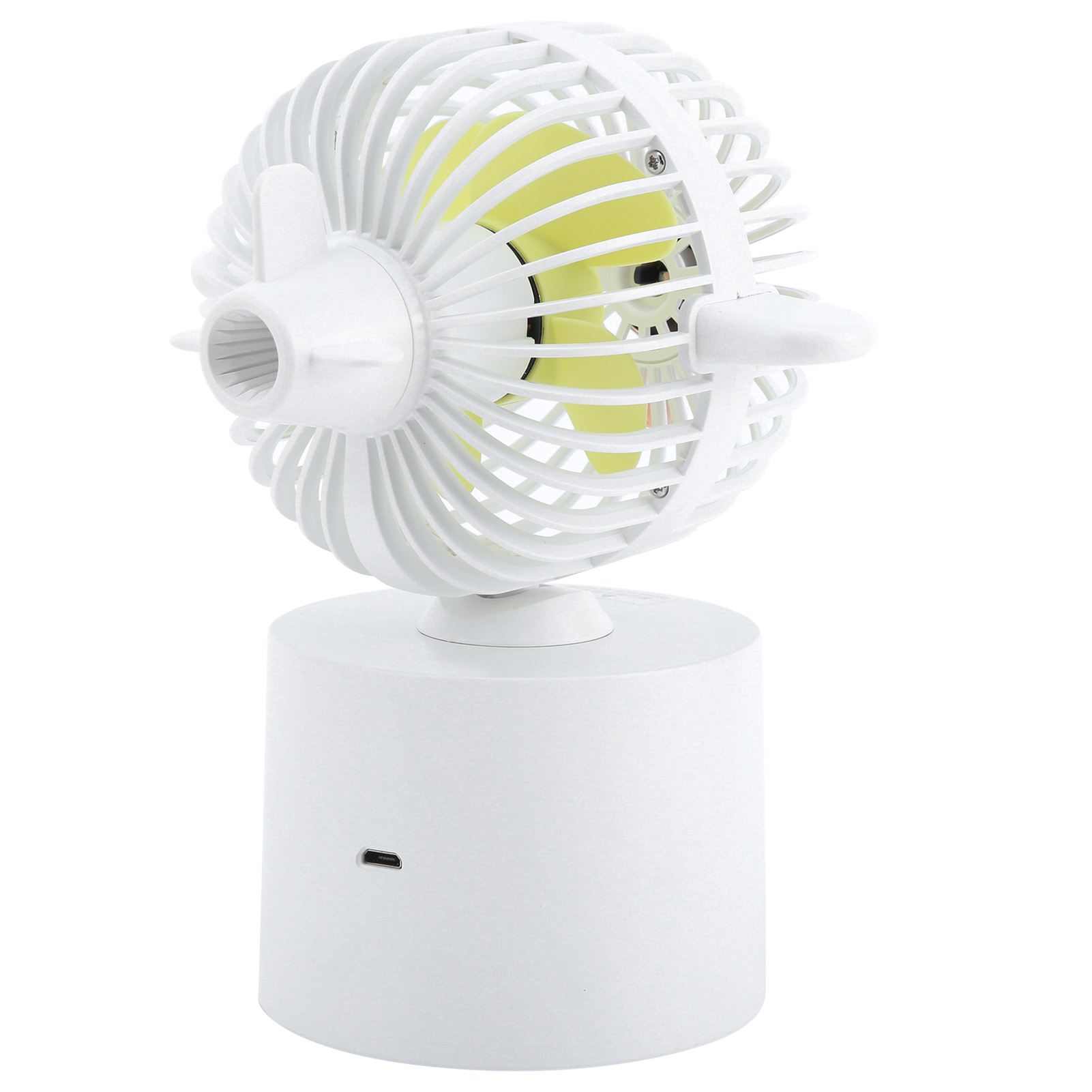 Schüttelkopfventilator, Usb-wiederaufladbar, Tragbarer Tischventilator Für Studentenwohnheim Und Büro, Weiß