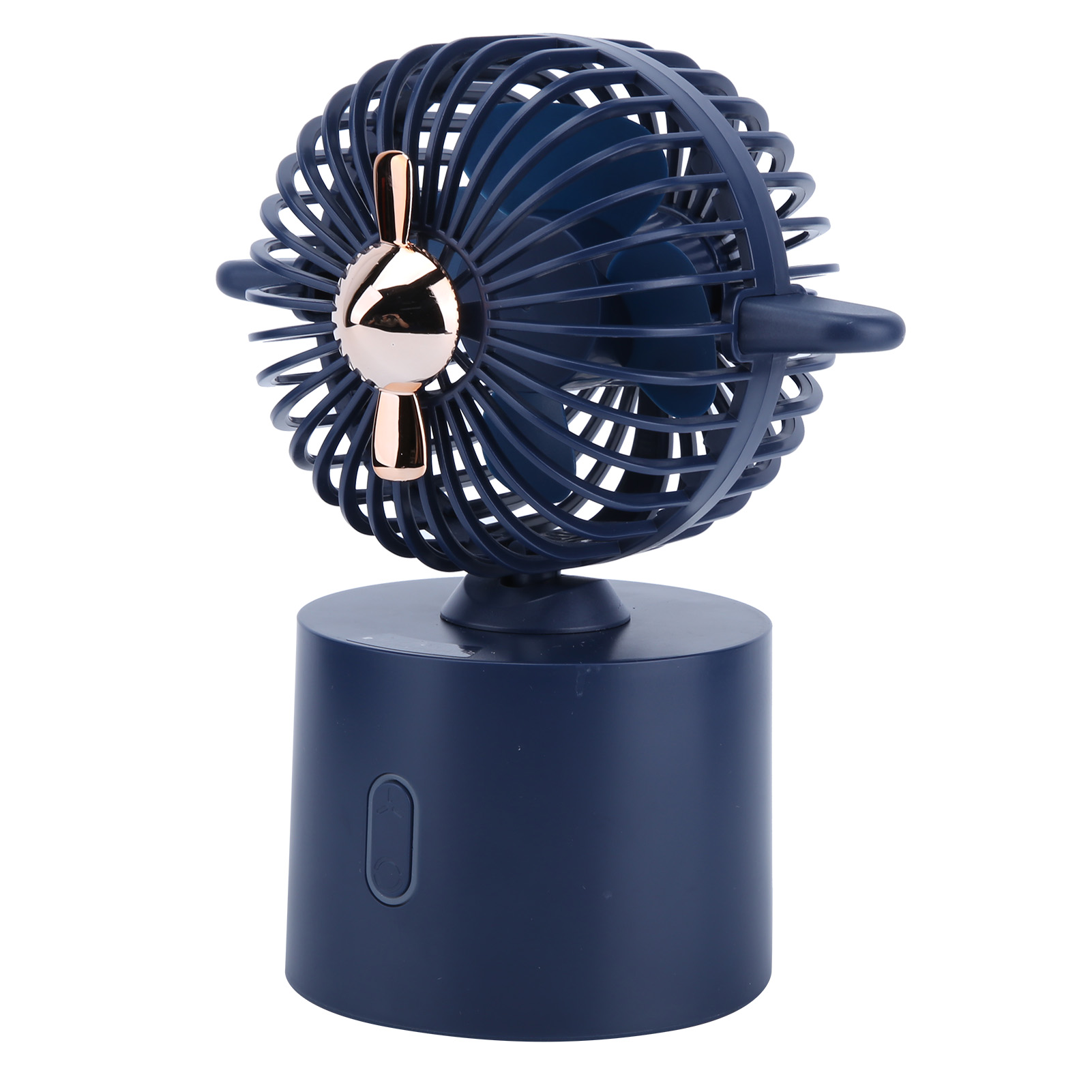 Schüttelkopfventilator, Usb-wiederaufladbar, Tragbarer Tischventilator Für Studentenwohnheim Und Büro, Blau