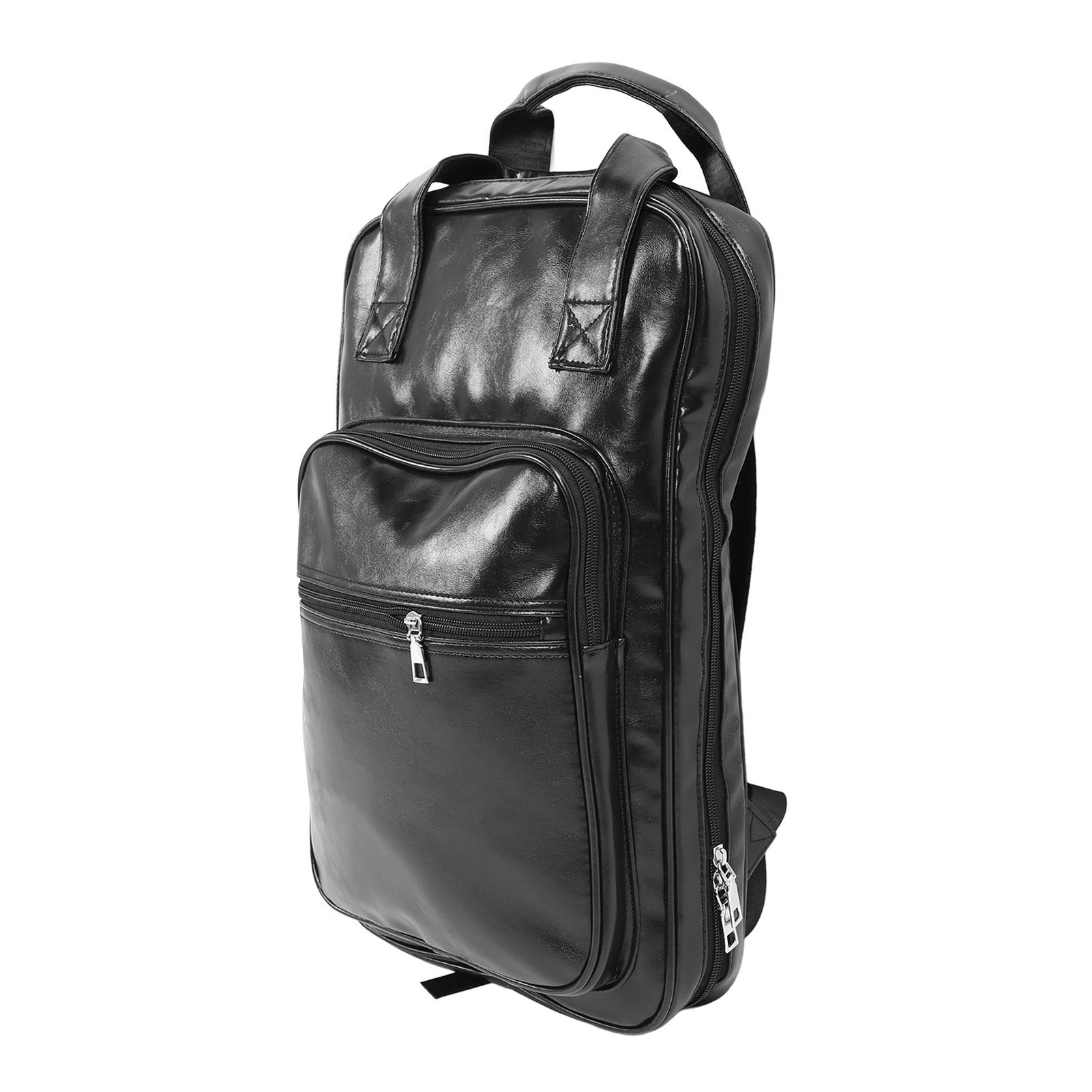Drumsticks-tasche, Verdickter, Multifunktionaler Drumstick-aufbewahrungsrucksack Aus Pu-leder, Schwarz