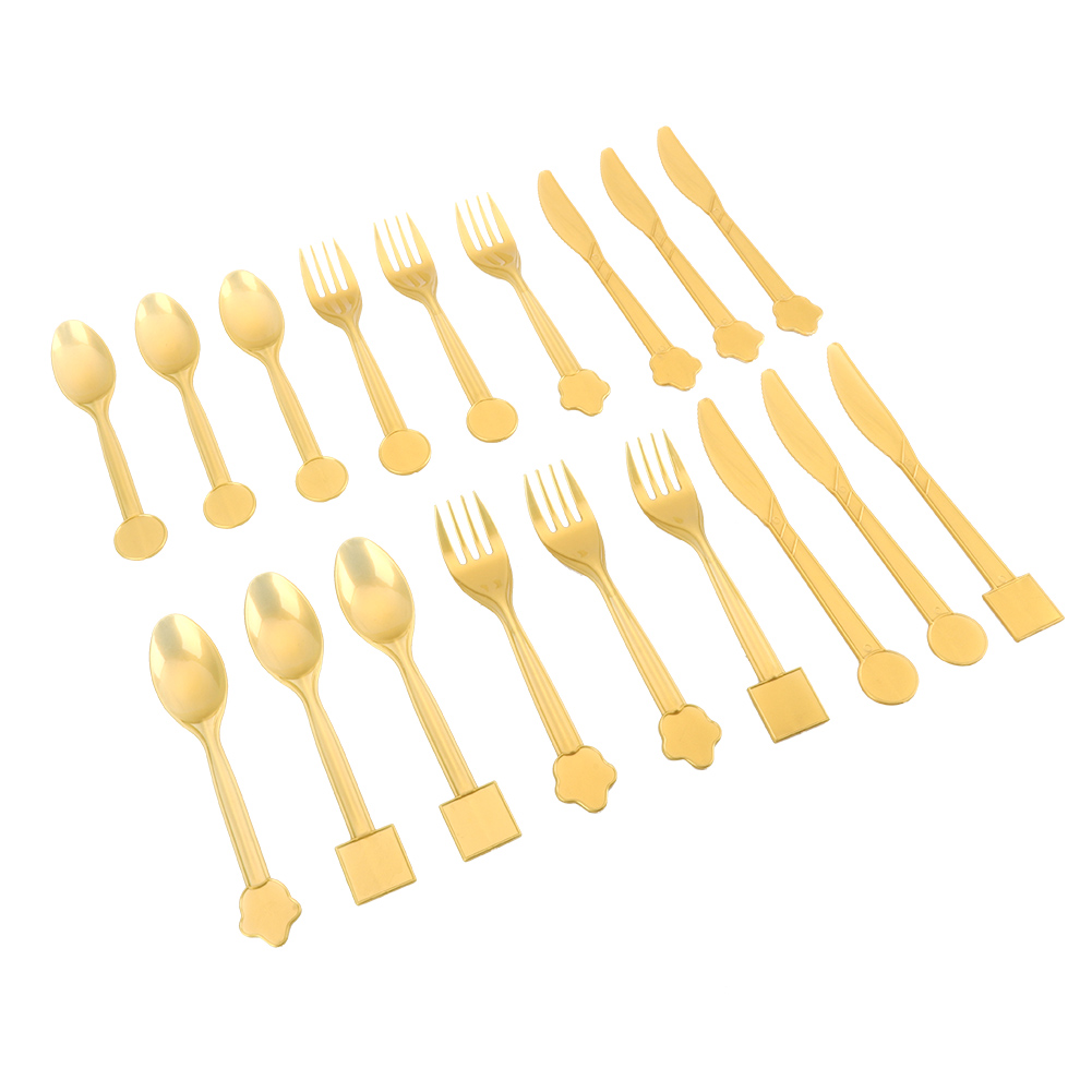 18-teiliges Plastikgeschirr-set (messer, Gabel, Löffel) – Goldenes Messer-, Gabel- Und Löffelset – Dekoration Für Hochzeiten Und Geburtstage – Bastelbedarf Für Kinder – Diy-spielzeug