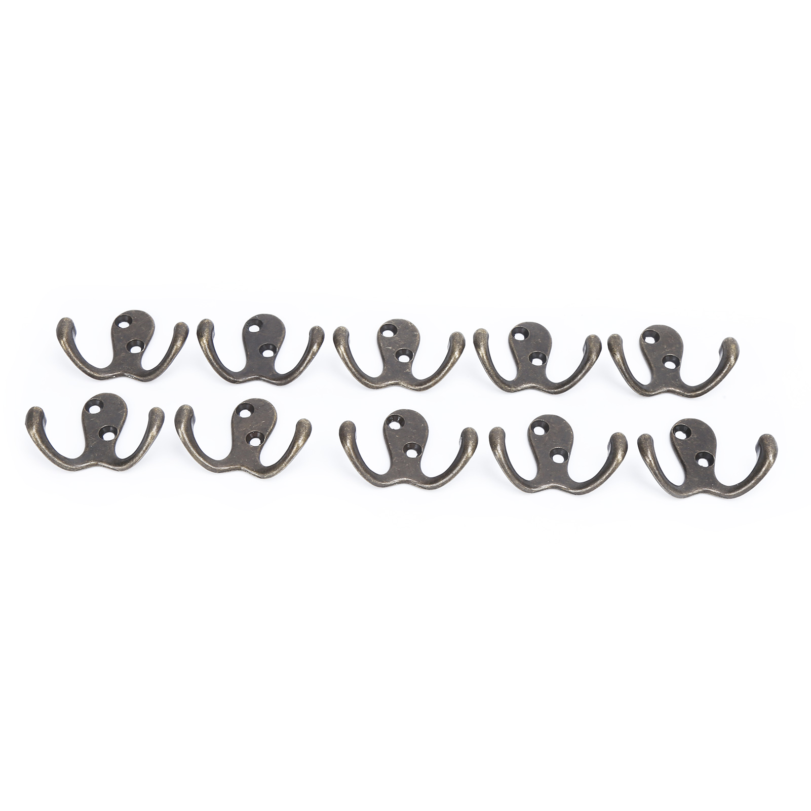 10 Stück Kleine, Doppelte, Rostfreie, Robuste Und Langlebige Kleiderhaken Zur Wandmontage Für Mäntel, Kleidung Und Schlüssel (antikmessing-beschichtung)