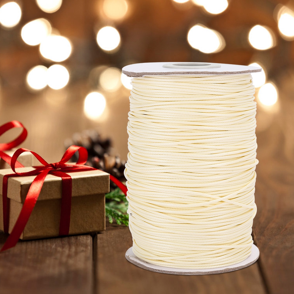 160 M Wachsschnur Diy Umweltfreundliche Handgewebte Seilkette Baumwollfaden 1 Mm (35 Beige)