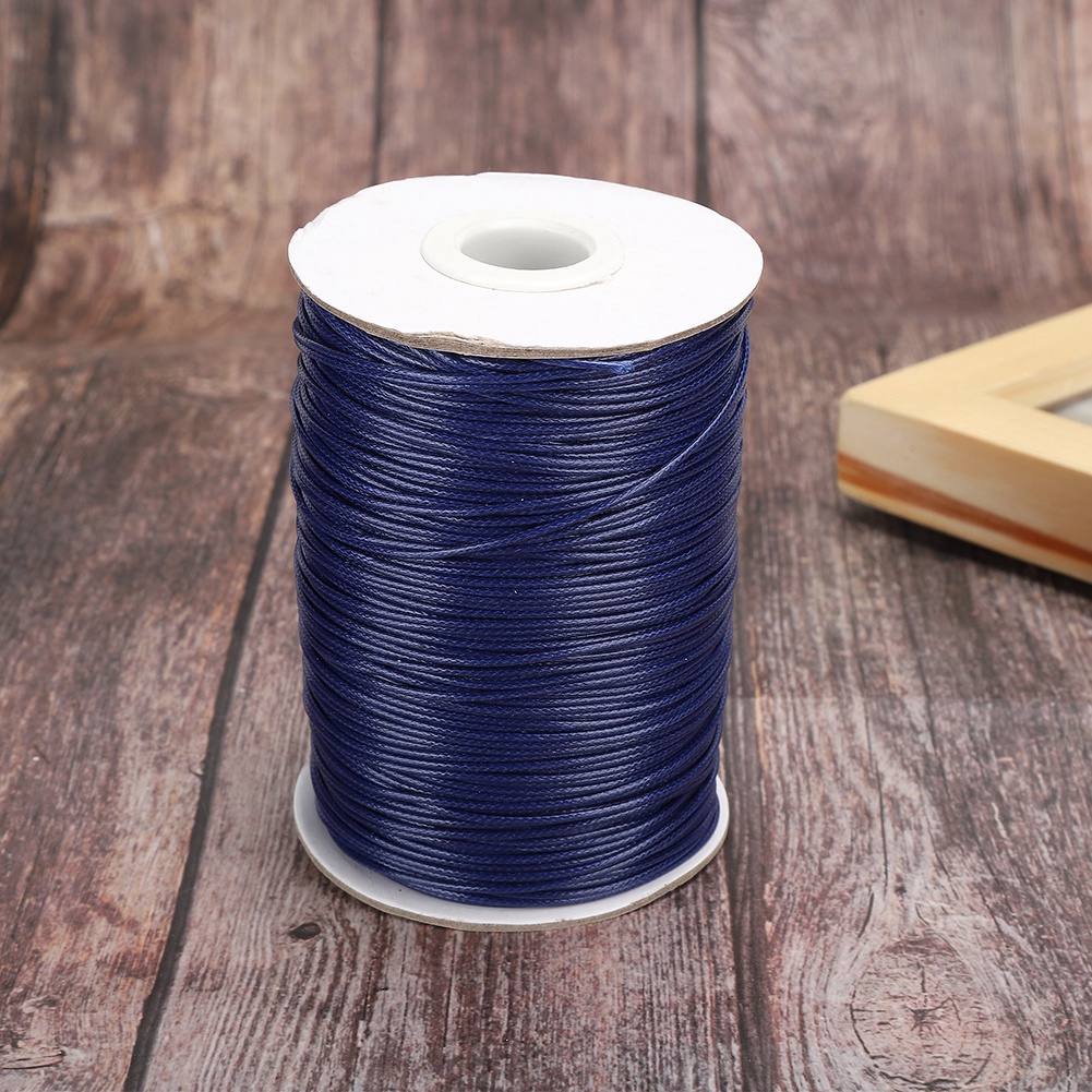 160 M Wachsschnur Diy Umweltfreundliche Handgewebte Seilkette Baumwollfaden 1 Mm (26 Marineblau)
