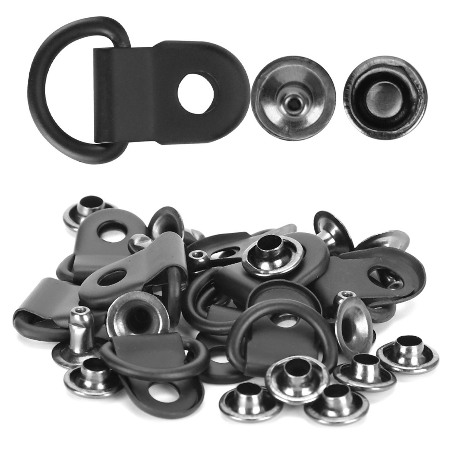 100er-set Schnürsenkelhaken, D-ring-ösen, Schnallen, Messing, Schuhleder, Diy-nietenwerkzeug, Matt Schwarz, 9 X 14 Mm