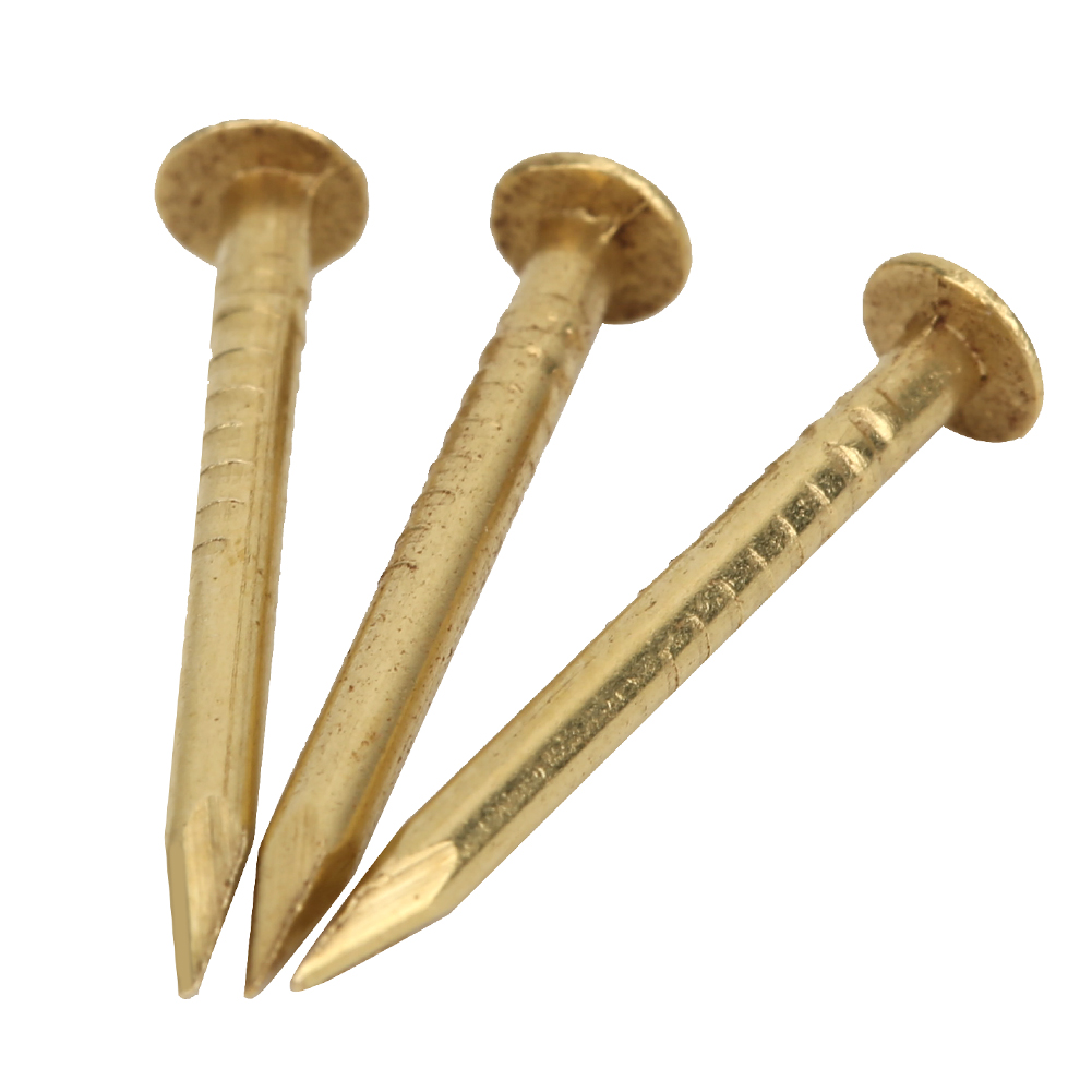 100 Stück Rundkopfnägel Aus Messing Im Vintage-stil, Befestigungsmaterial Für Diy-bastelarbeiten, 18 Mm Länge