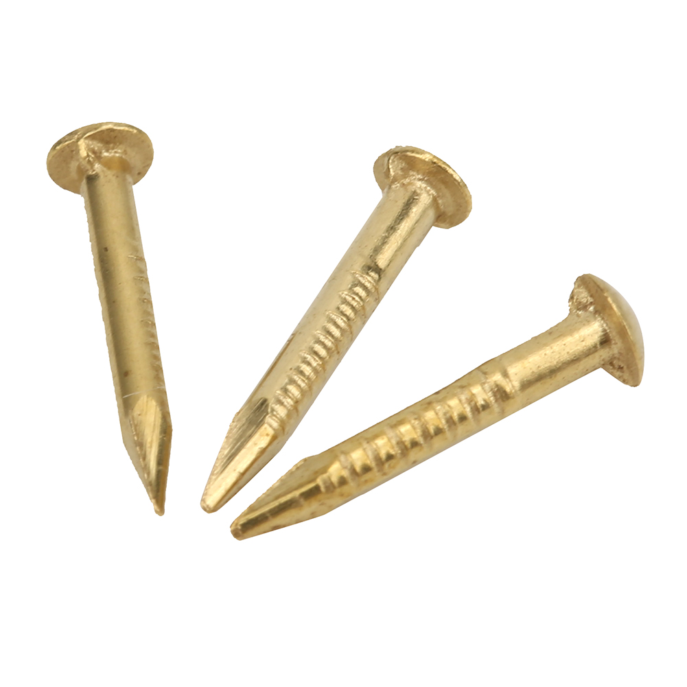 100 Stück Rundkopfnägel Aus Messing Im Vintage-stil, Befestigungsmaterial Für Diy-bastelarbeiten, 10 Mm Länge