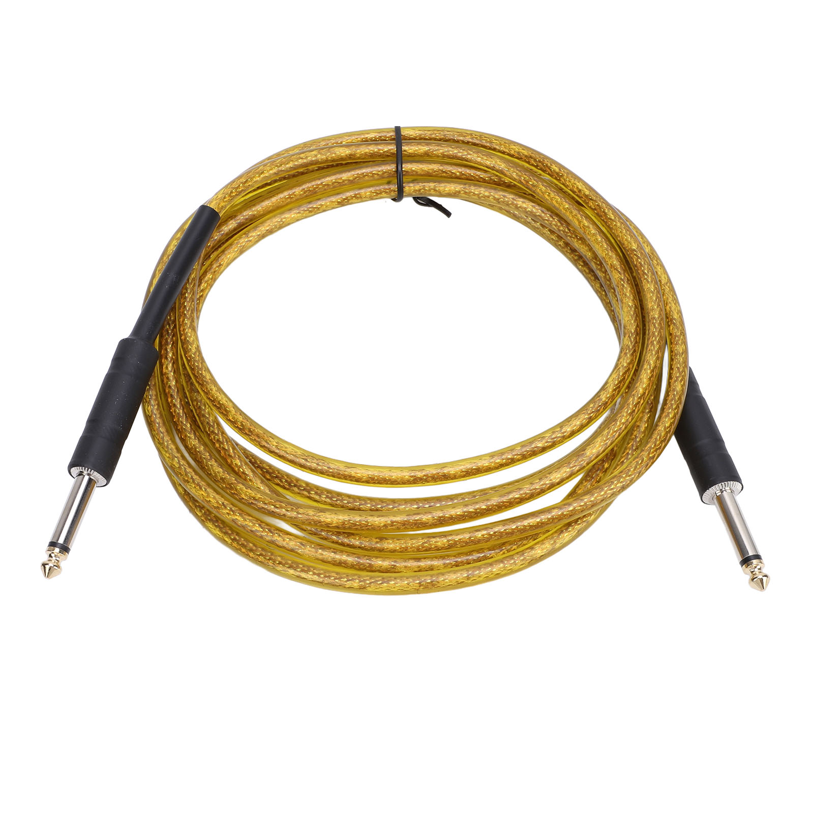 Gitarrenkabel 6,35 Mm Pvc-kunststoff, Flexibel, Gerader Stecker, Geräuschdämpfend, E-bass-kabel, Gelb, 3 M / 9,8 Ft