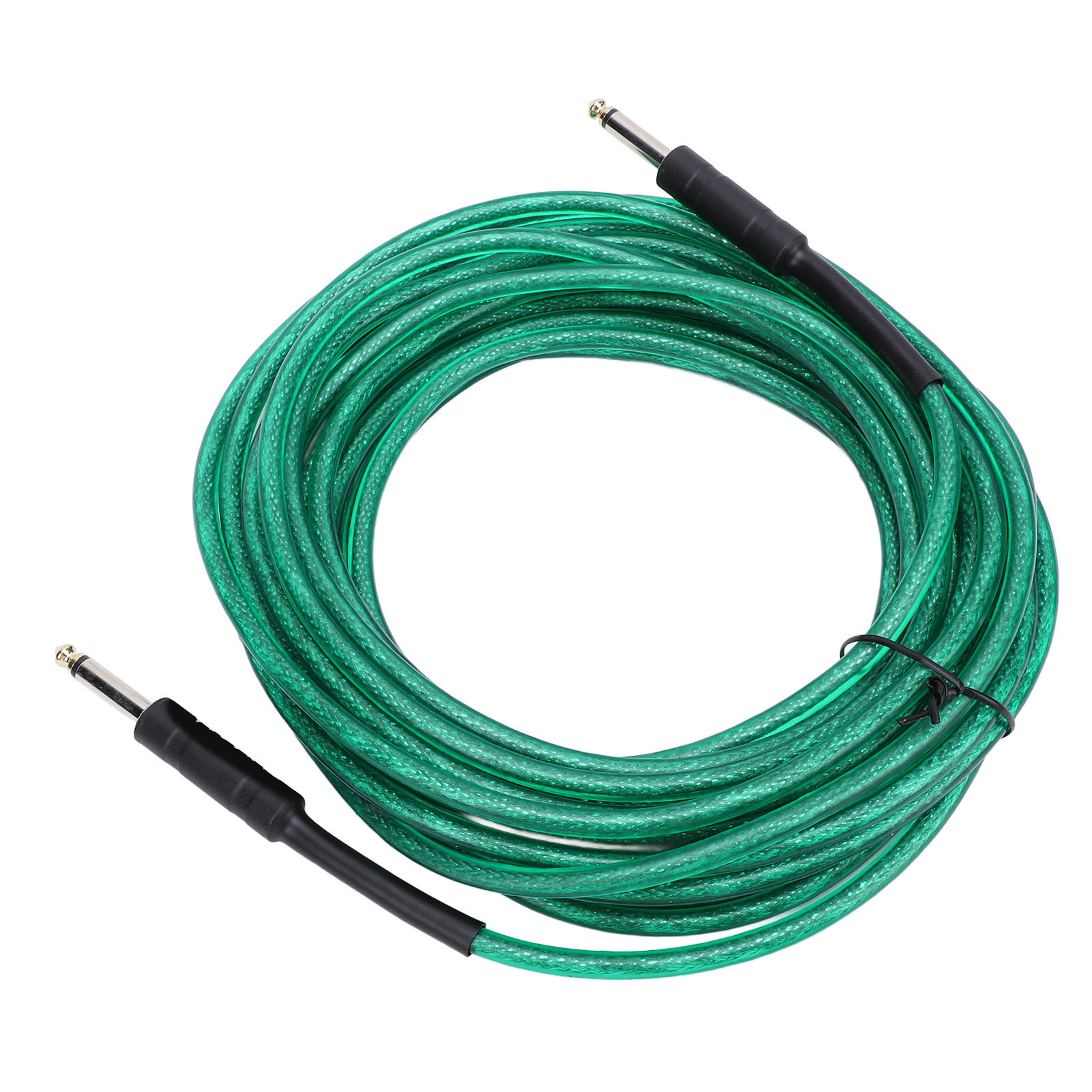 Gitarrenkabel 6,35 Mm Pvc-kunststoff, Flexibel, Gerader Stecker, Geräuschdämpfend, E-bass-kabel, Grün, 10 M / 32,8 Ft