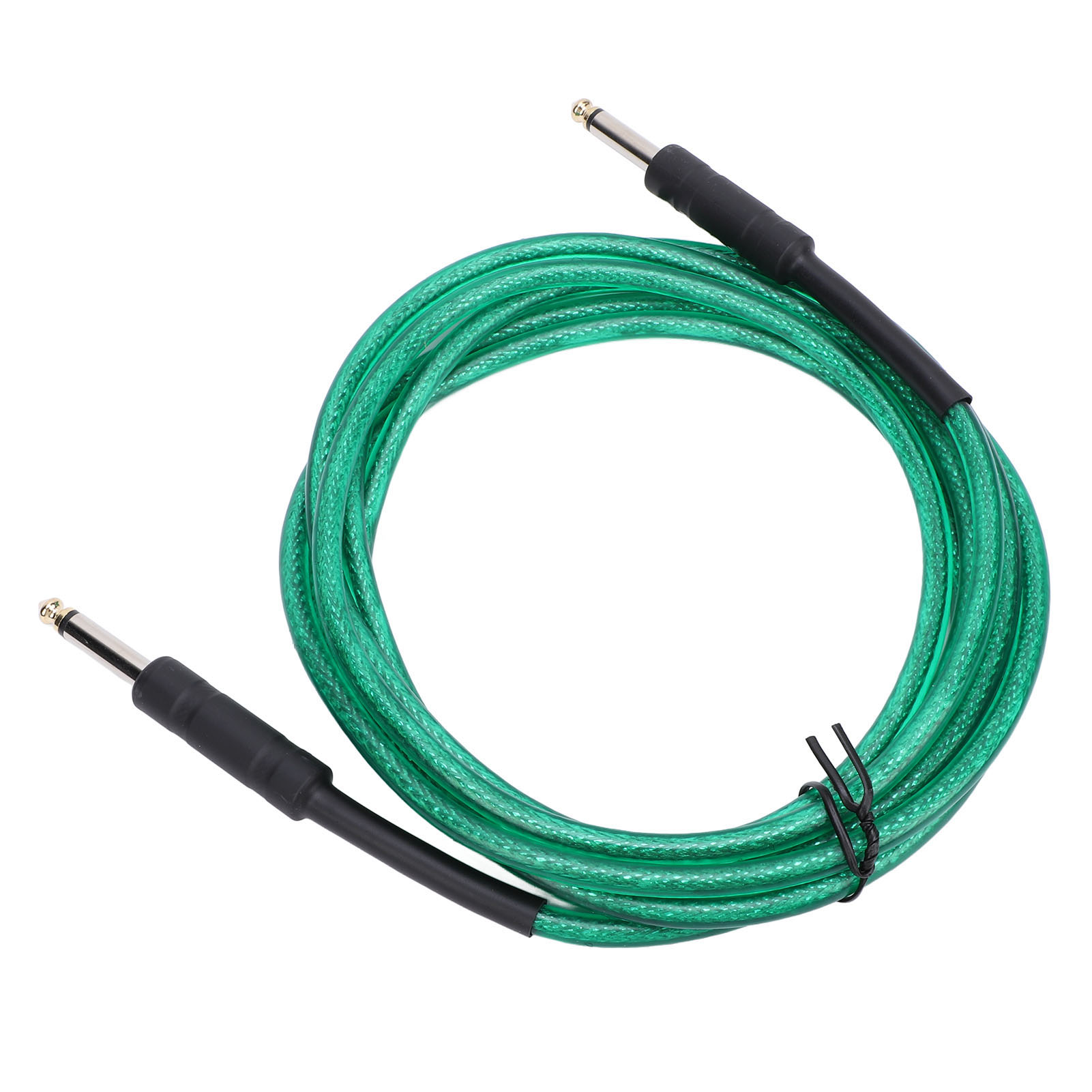 Gitarrenkabel 6,35 Mm Pvc-kunststoff, Flexibel, Gerader Stecker, Geräuschdämpfend, E-bass-kabel, Grün, 3 M / 9,8 Ft
