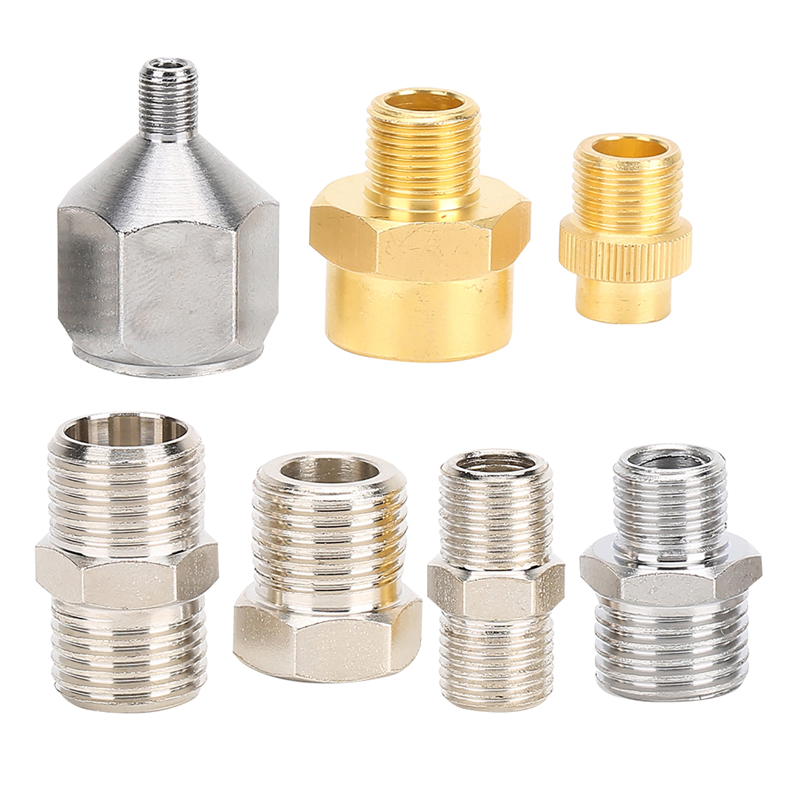 7-teiliges Professionelles Airbrush-adapterset Mit 1/8-zoll- Und 1/4-zoll-bsp-anschlüssen Für Kompressor-airbrush-schläuche