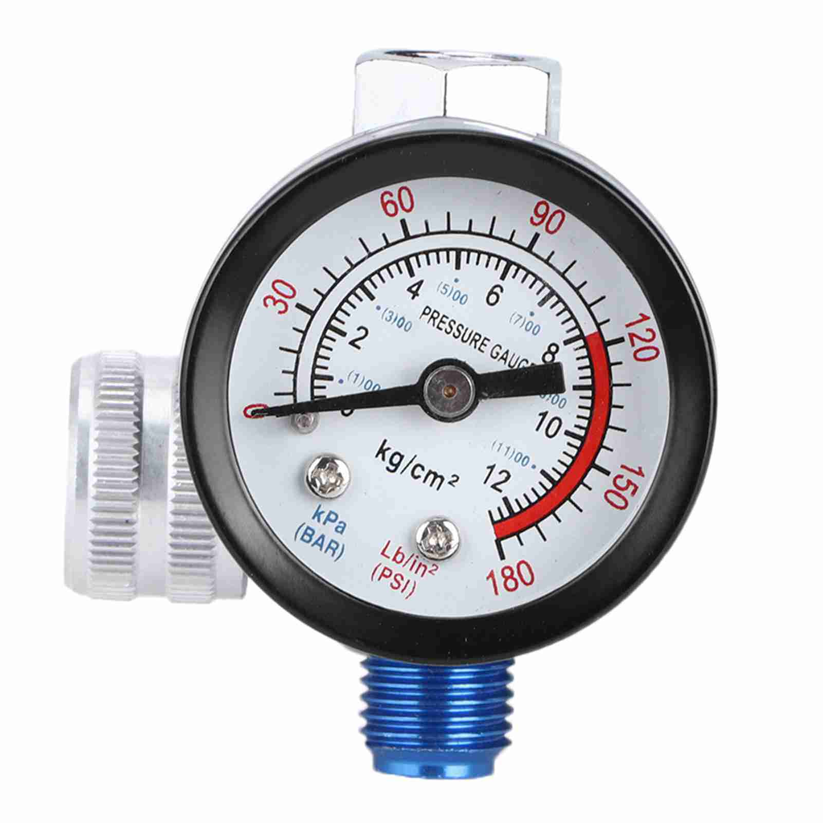 Luftdruckregler Manometer Aluminiumlegierung Verstellbare Spritzpistole Druckluftwerkzeug G1/4