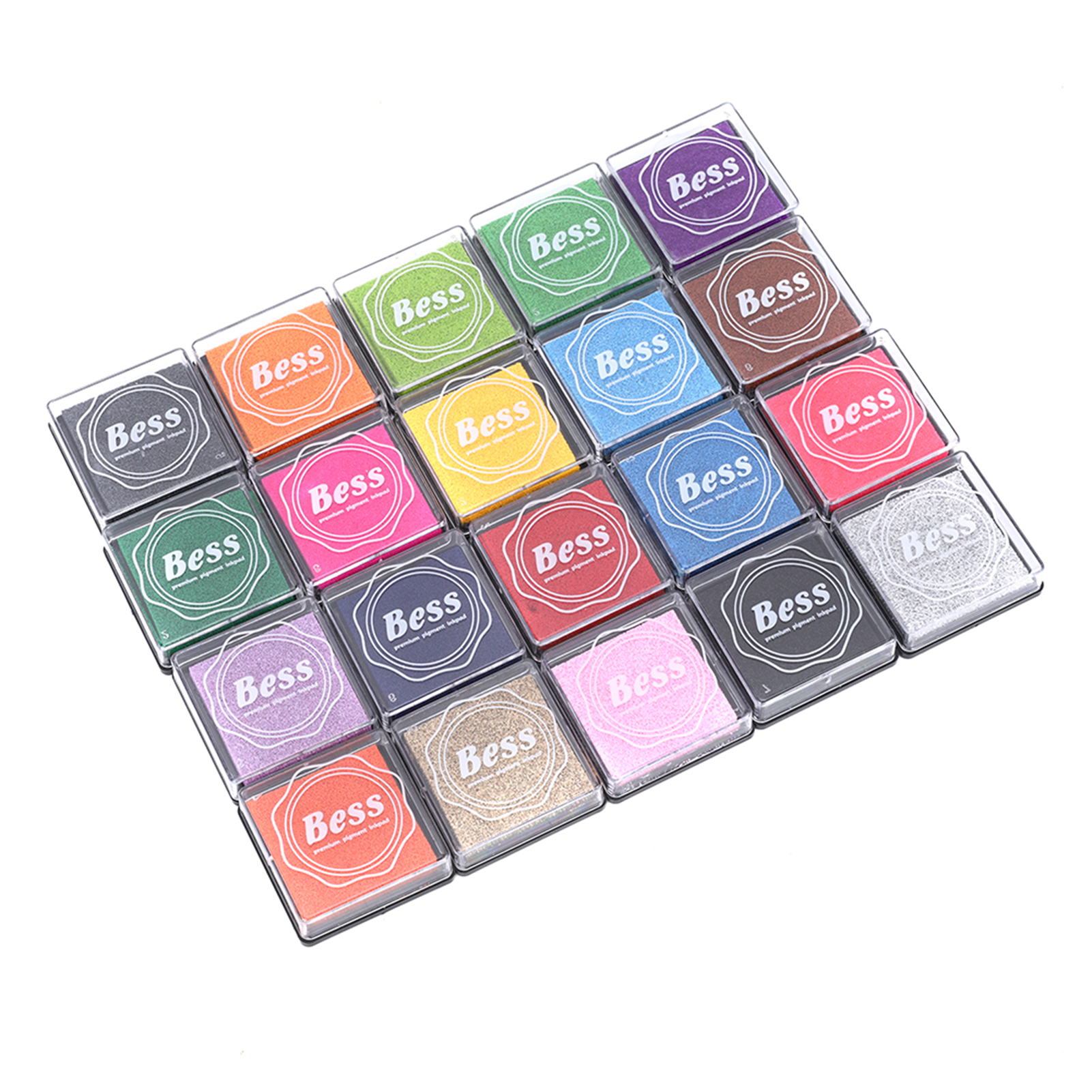 Farbiges Stempelkissen-set, 20 Farben, Kinderbildung, Stempelkissen 4x4cm Für Vielfältige Anwendungen