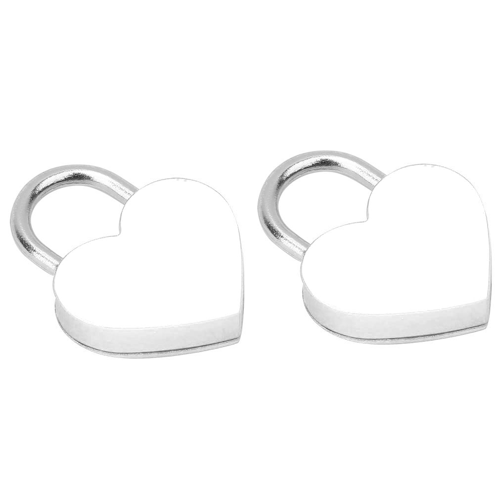 2 Sets Herzschloss Aus Metall, Farbenfroh, Exquisit, Mit Schlüsseln, 30 X 39 Mm, Weiß