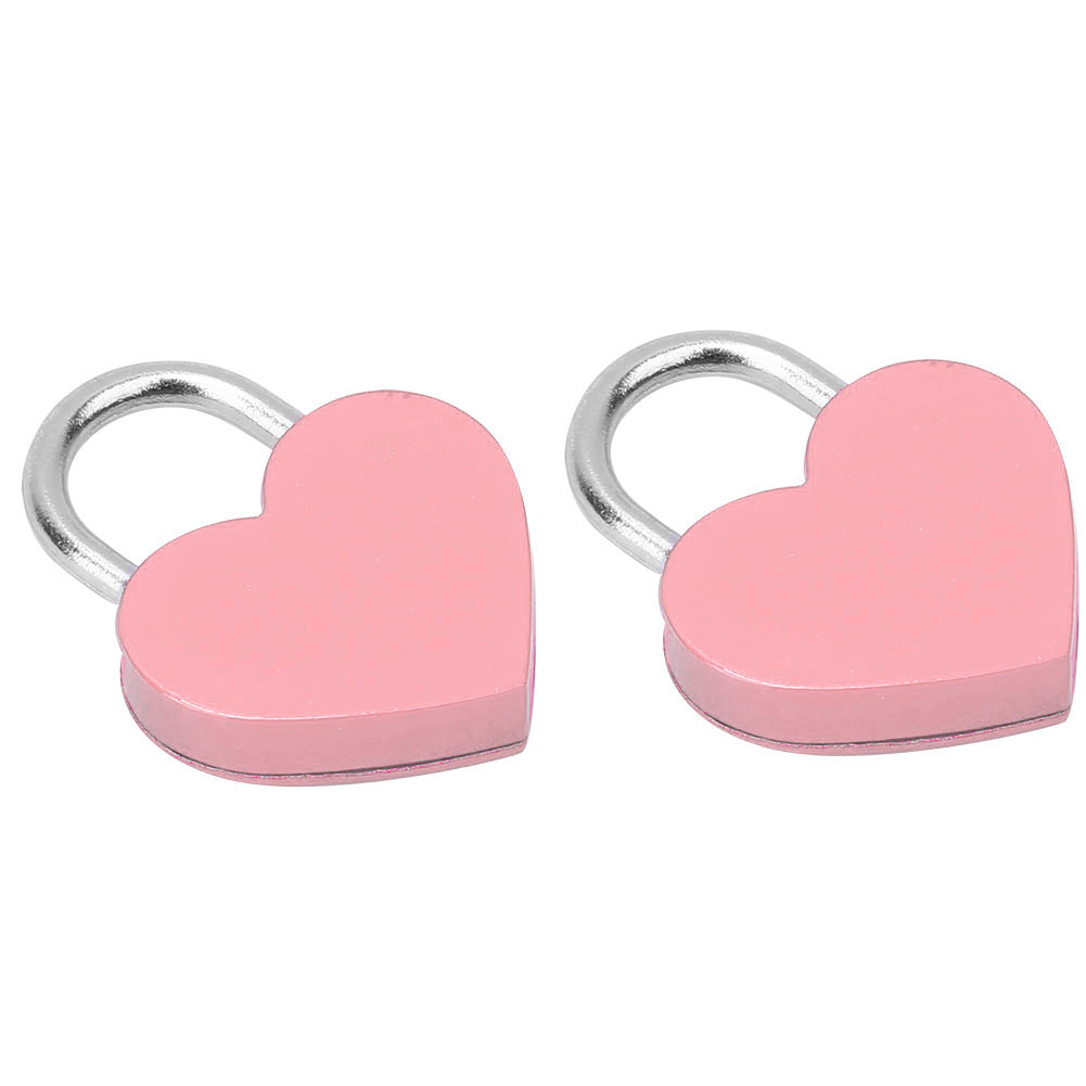 Sets Herzschloss Metall Vorhängeschloss, Farbenfroh, Exquisit, Haushalts-bastelbedarf, Mit Schlüsseln, 30 X 39 Mm, Rosa
