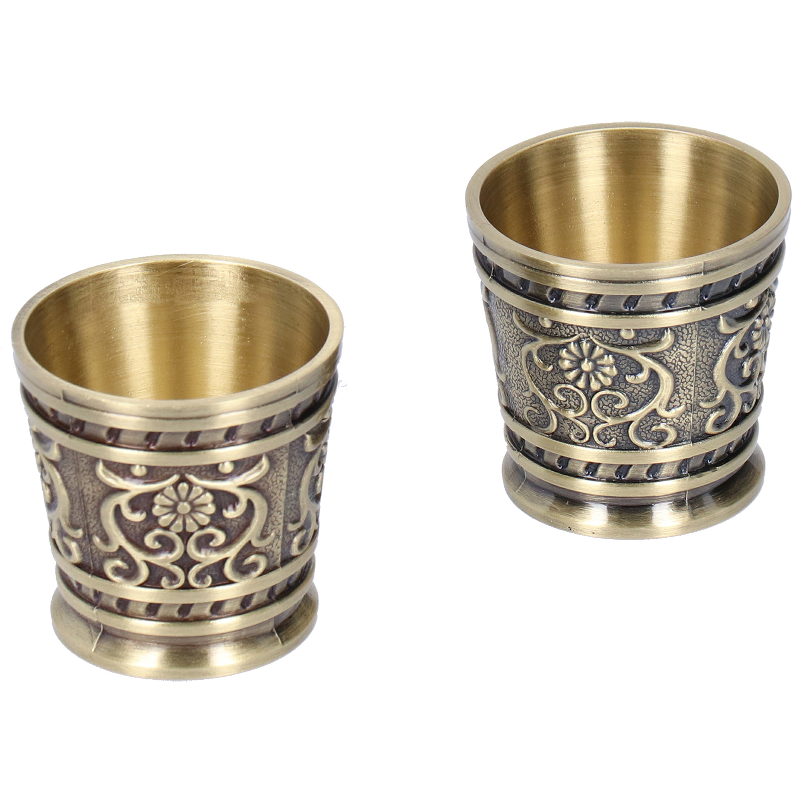 2 Stück Retro-weingläser Mit Geprägtem Muster, Haushalts-trinkgläser, Weinglasdekoration (s Bronze)