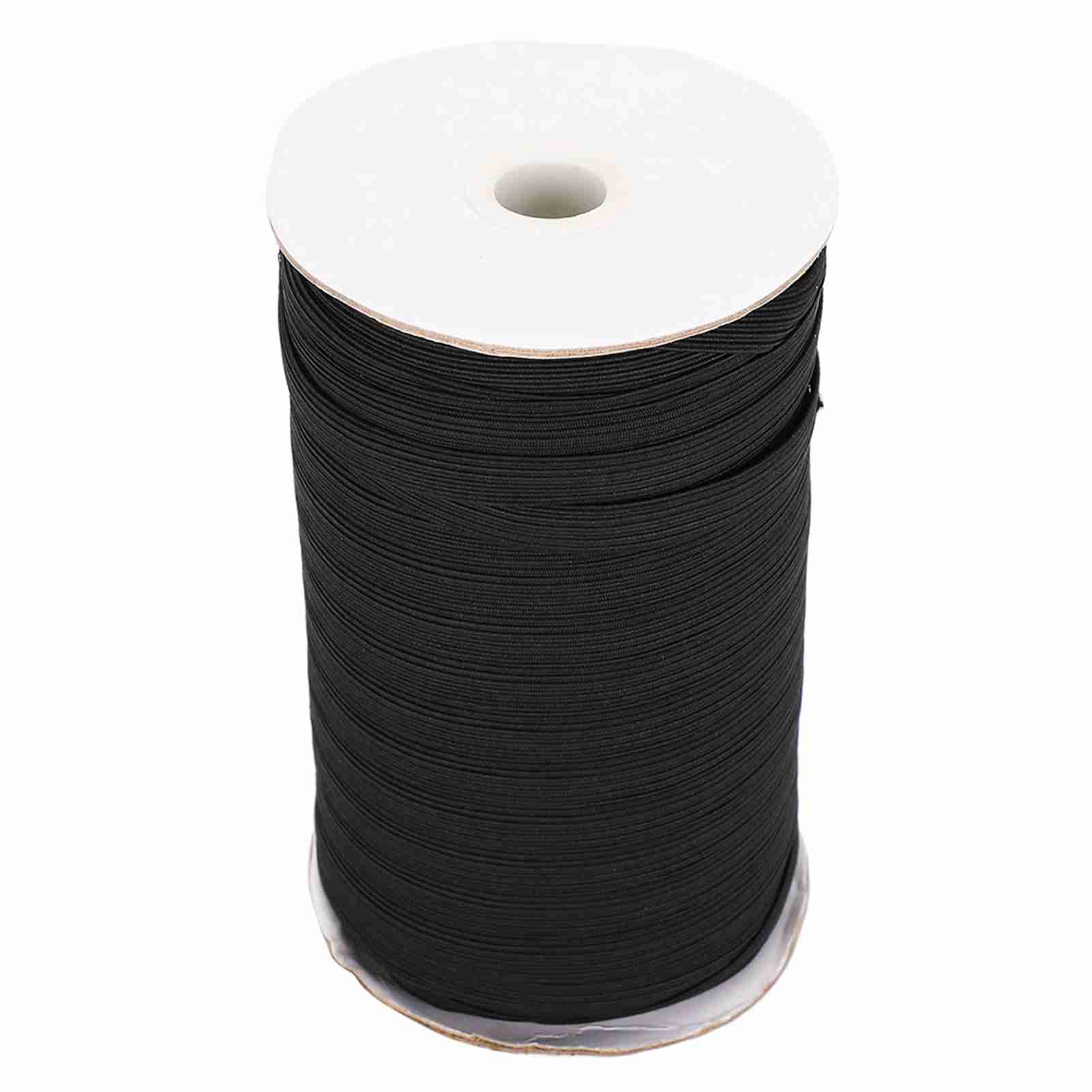 100 Yards (ca. 91 M) Elastisches Band, Flaches, Flexibles Seilband, Mundschutz, Kleidungszubehör, 10 Mm (schwarz)