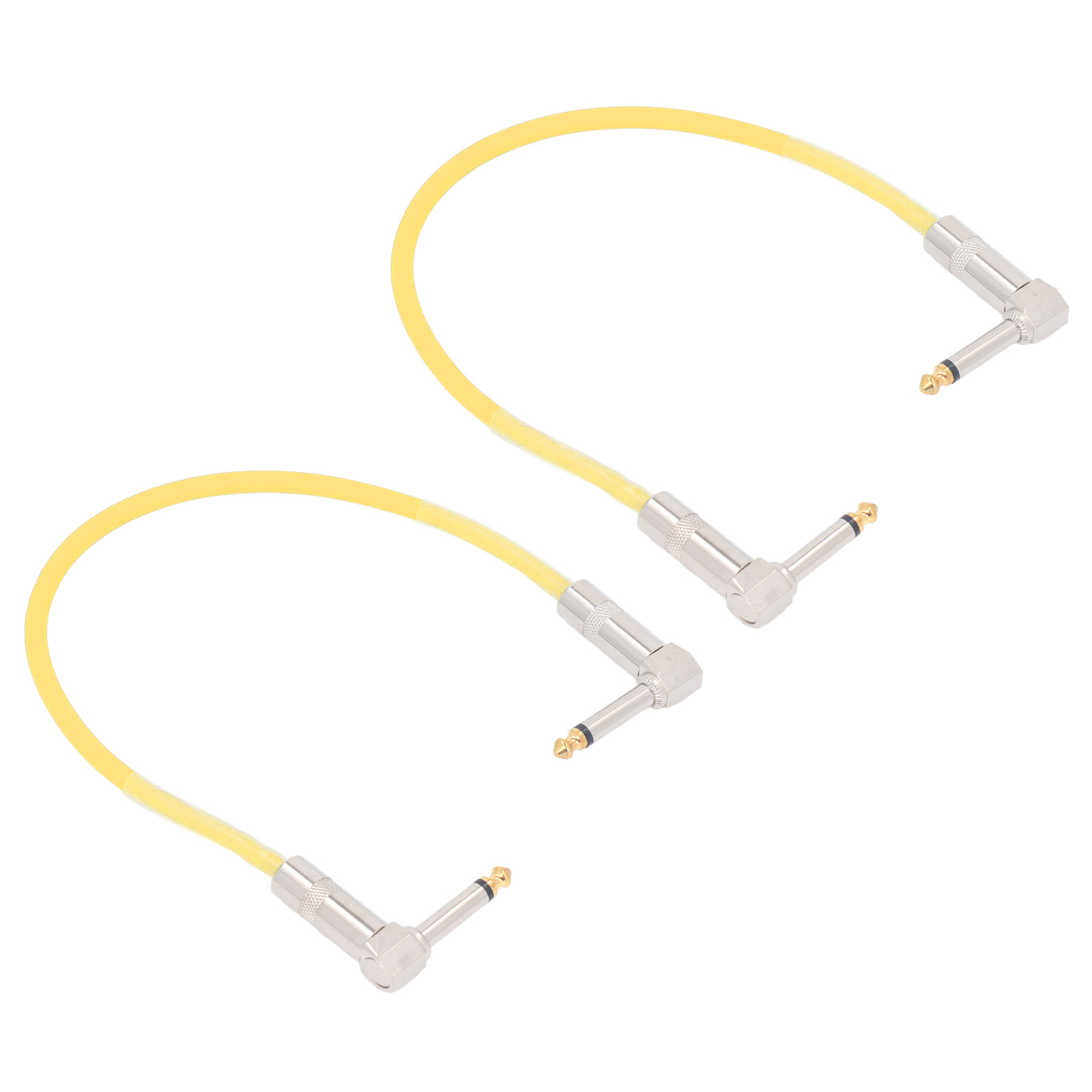 Stück 12-zoll-gitarren-jumperkabel Mit 6,35-mm-klinkenstecker, Gitarren-effektpedalkabel Aus Reinem Kupfer, Musikinstrumentenkabel, Gelb