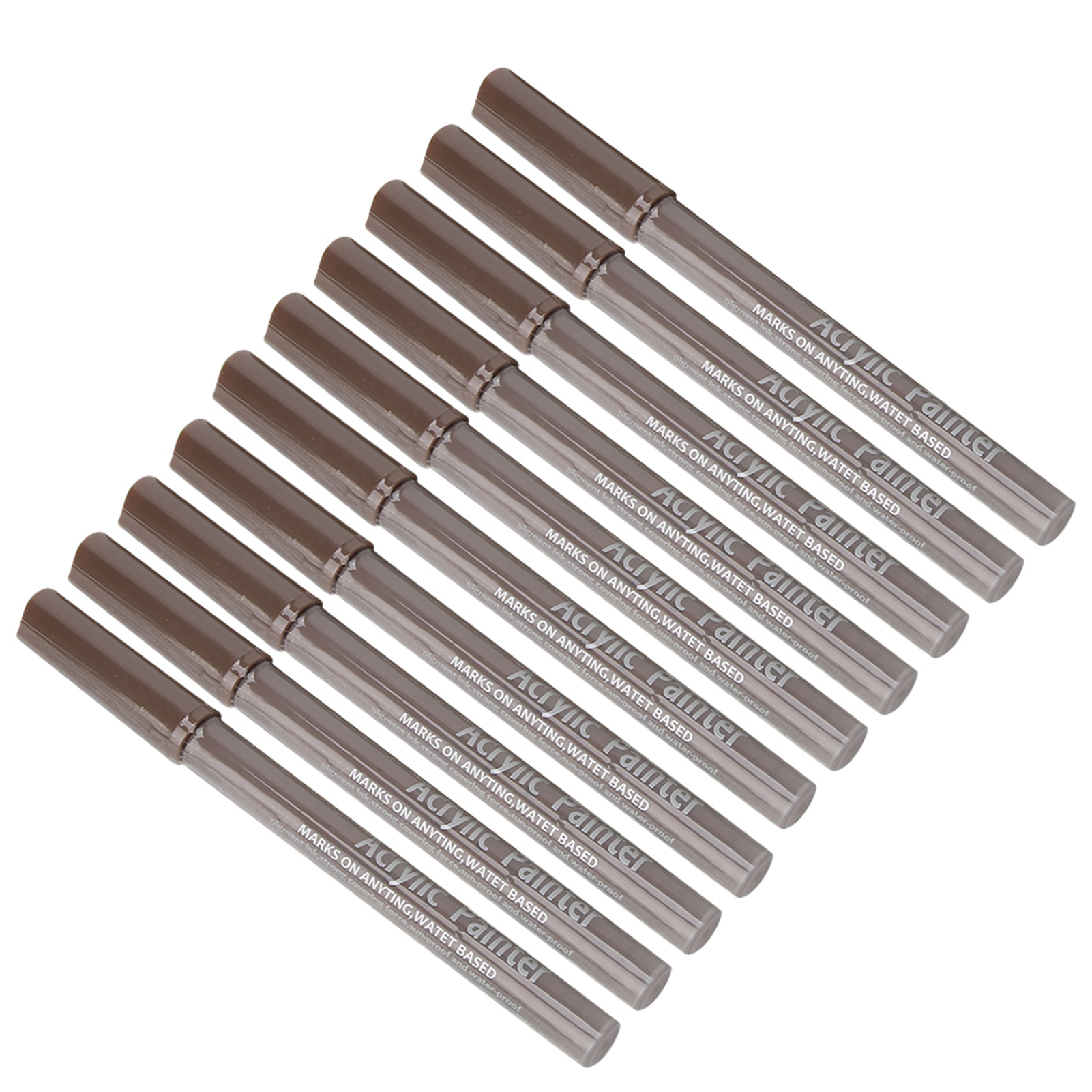 10 Stück 1100m Acrylmarker 1,0 Mm Feinspitze Ungiftige Zeichenstifte Für Diy-malerei Auf Steinen, Keramik, Glas, Holz Und Leinwand (farbe: Totholz)