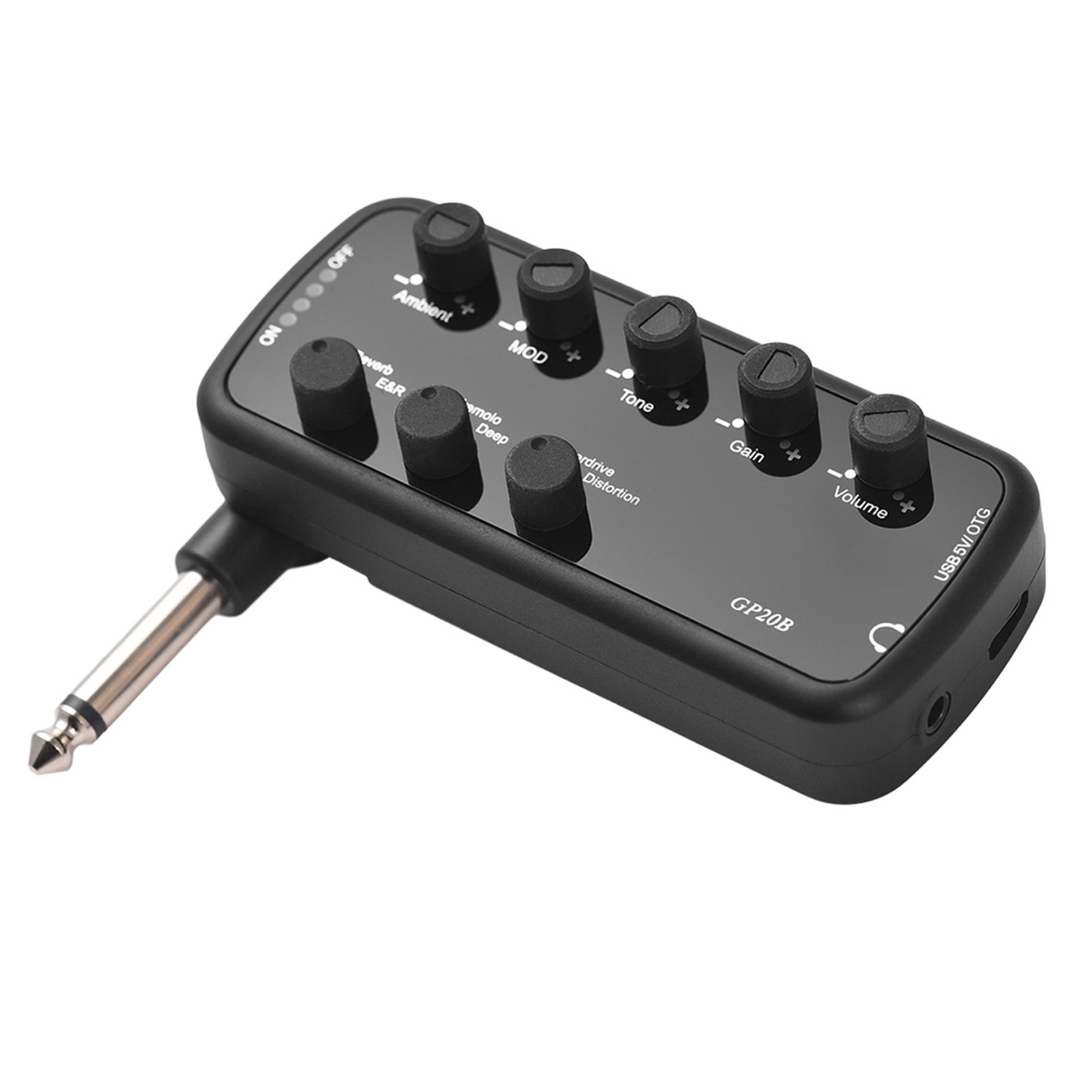 Gitarrenverstärker Mini-verstärker Tragbarer Kopfhörer-gitarrenverstärker Plug-and-play Für E-gitarre Musikinstrument 3 Eingebaute Lautsprechersimulationen Otg Interne Aufnahme