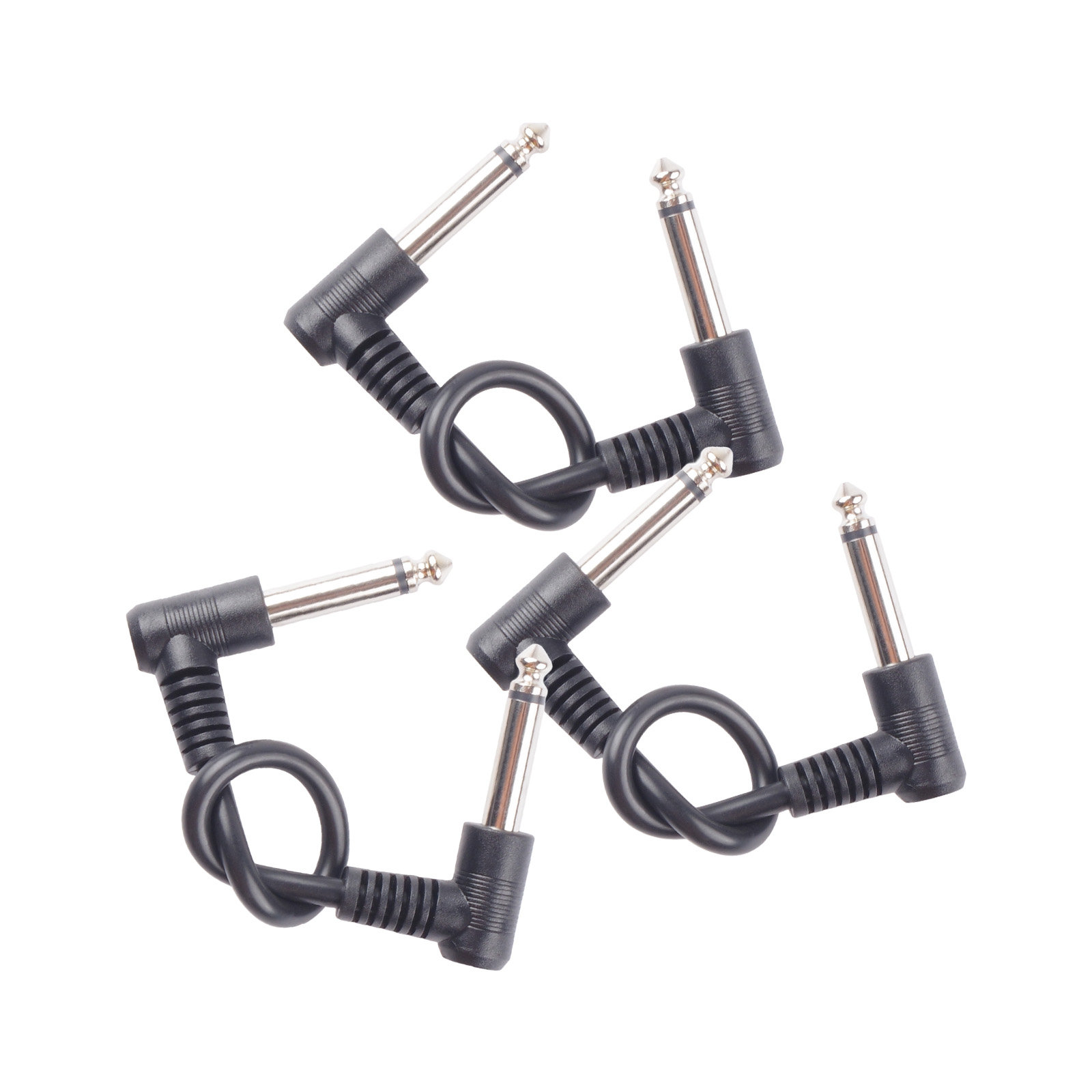 3-teiliges Gitarren-patchkabel, 7 Zoll, Gitarrenpedalkabel, 6,35-mm-schnittstelle, Rechtwinklige Stecker, Rauschunterdrückung, Gitarreneffekt-patchkabel Für Musikaufnahmen