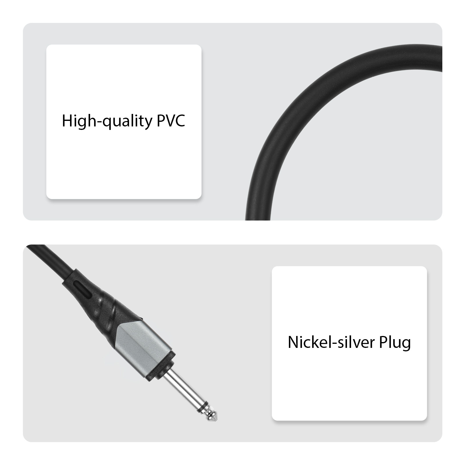10 M Langes Audio-instrumentenkabel, 6,35-mm-klinkenstecker (stecker Auf Stecker), Gerade Ausführung, Korrosionsbeständig, Rauscharm, Mono-anschluss, 6,35-mm-klinkenstecker Für E-gitarre, Mischpult Un