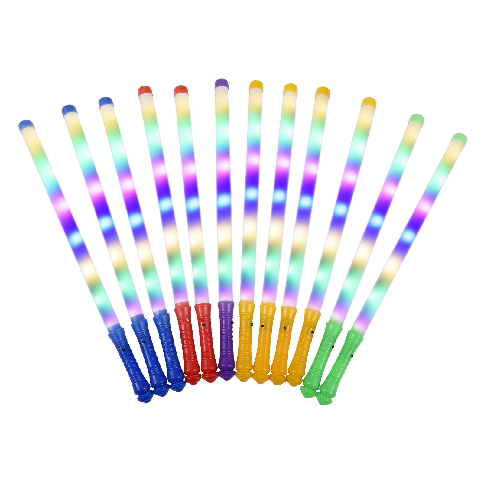 12 Stück Leuchtstäbe, Mehrfarbige Led-leuchtstäbe, Blinkende Helle Leuchtstäbe Mit 3 Modi, Leuchtet Im Dunkeln, Partyzubehör Für Geburtstage, Hochzeiten, Konzerte, Weihnachten, Halloween-dekorationen