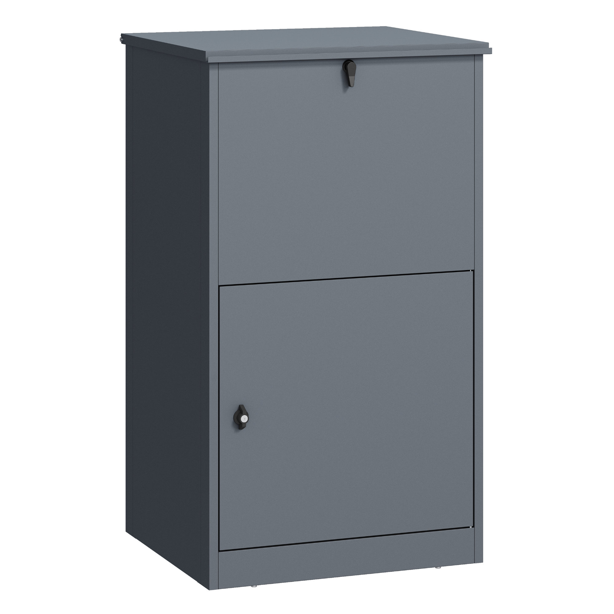 Zelsius Paketbox, Anthrazit Ral 7016, Pulverbeschichteter Stahl, Mit Rückholsperre, Paketkasten