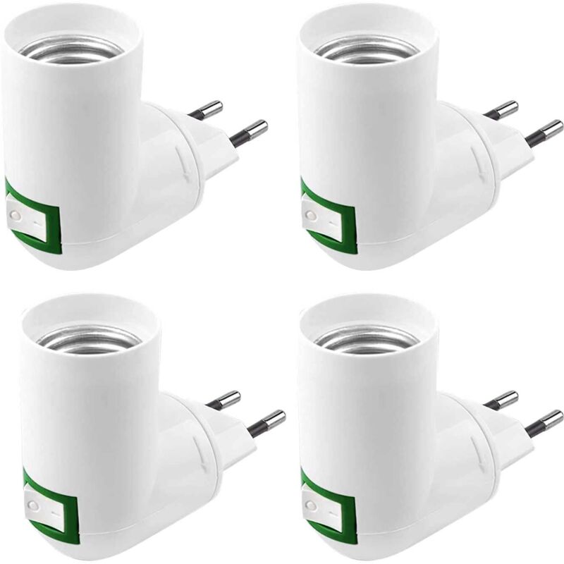 Stück E27-steckdosen Mit Schalter, 220 V Wechselstrom, Für Adapter, Wand-, Küchen- Und Led-lampenfassung (weiß)