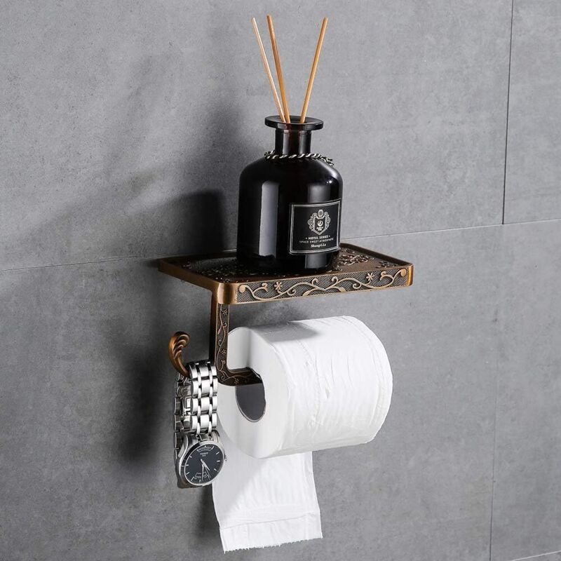 Wandmontierter Toilettenpapierhalter Aus Aluminium – Messingoptik – Korrosions- Und Wasserbeständig – Verdeckte Schraubbefestigung