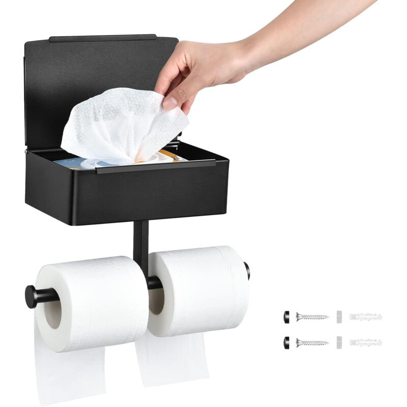 Wandmontierter Toilettenpapierhalter Mit Platz Für Zwei Rollen, Selbstklebend, Kein Bohren Erforderlich, Toilettenpapierhalter Aus Edelstahl, Badezimmer/küche