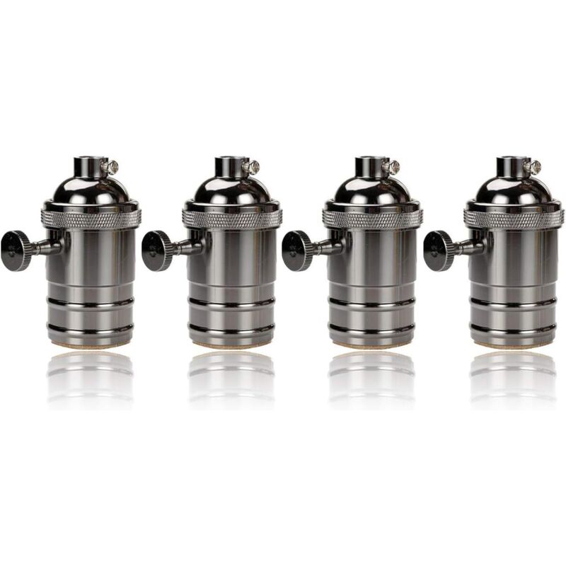Set Mit 4 Vintage-e27-lampenfassungen Mit Schalter – Lampensockeladapter – Kupfer – Spannung 110–240 V – Leistung Bis Zu 250 W