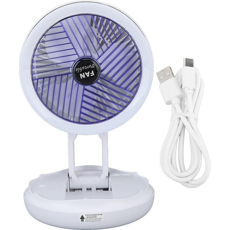 Tragbarer Und Leiser Tischventilator, Kleiner Wiederaufladbarer Usb-tischventilator Mit Led, Unschlagbares Preis-leistungs-verhältnis.