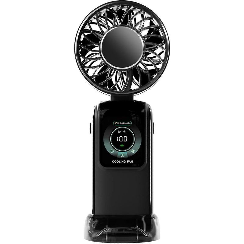 Tragbarer, Leiser Ventilator Mit 3600 Mah, Leistungsstark Und Leise, Aus Abs Gefertigt, Ideal Für Schlafzimmer, Büro Und Schule (schwarz).