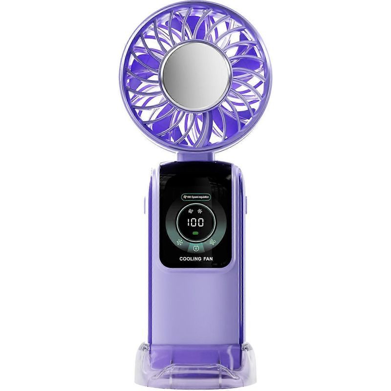 Tragbarer, Leiser Ventilator Mit 3600 Mah, Leistungsstark Und Leise, Abs-textur, Ideal Für Schlafzimmer, Büro Und Schule, Lila.