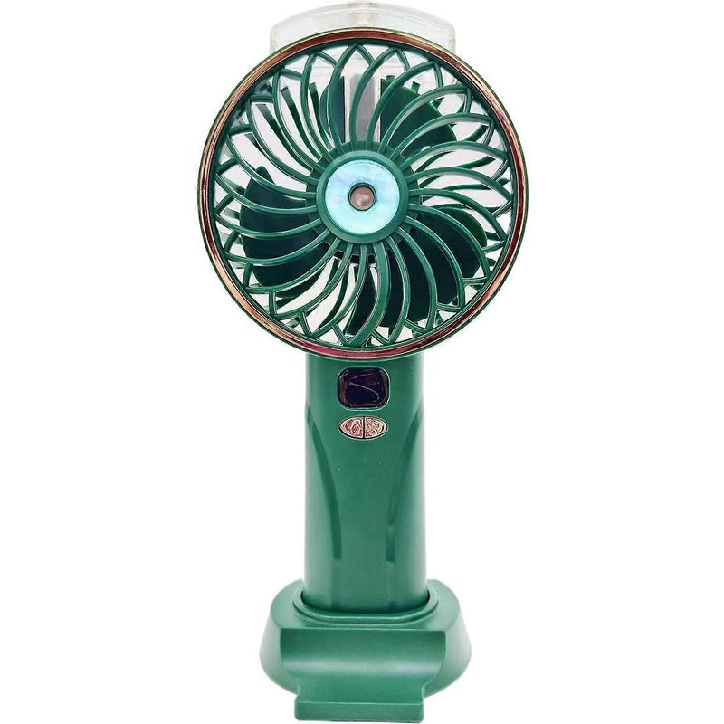 Eddy Tragbarer Ventilator, Kleiner Kühlventilator, 2400 Mah, Tischventilator, 5 Geschwindigkeitsstufen, Ideal Für Reisen Und Outdoor-aktivitäten, Grün Und Gold