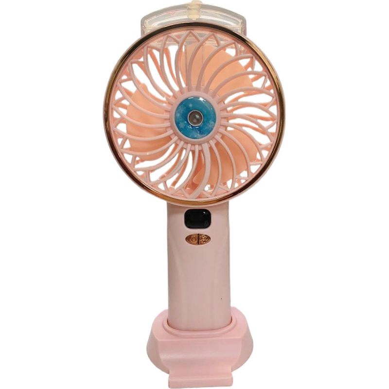 Tragbarer Ventilator, Kleiner Kühlventilator, 2400 Mah, Tischventilator, 5 Geschwindigkeitsstufen, Ideal Für Reisen Und Outdoor-aktivitäten, Rosa