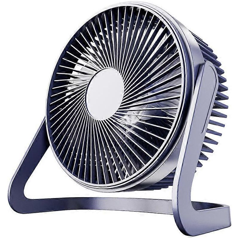 Usb-tischventilator, 1 Blauer Tischventilator, 3 Geschwindigkeitsstufen, 360°-drehung, Leise, Tragbar, Ideal Fürs Büro.