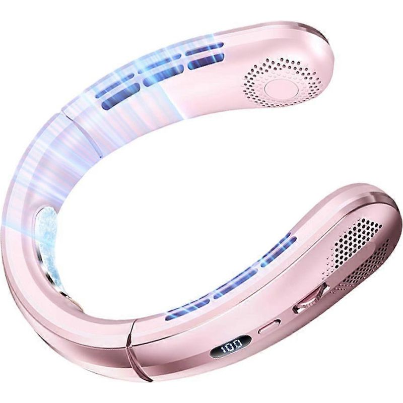 Tragbarer, Klingenloser Nackenventilator, 100 Geschwindigkeitsstufen, Zum Tragen Um Den Hals, Verbesserte Roségold-ausführung