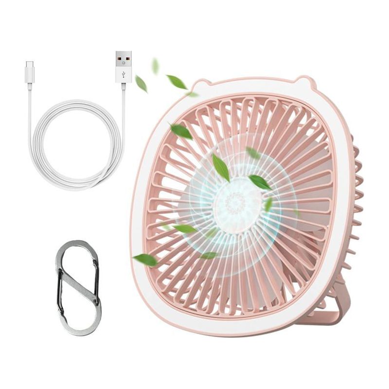 Tragbarer, Leiser Ventilator Mit Drei Geschwindigkeitsstufen, Mini-ventilator Mit Sanftem Lichtwechsel