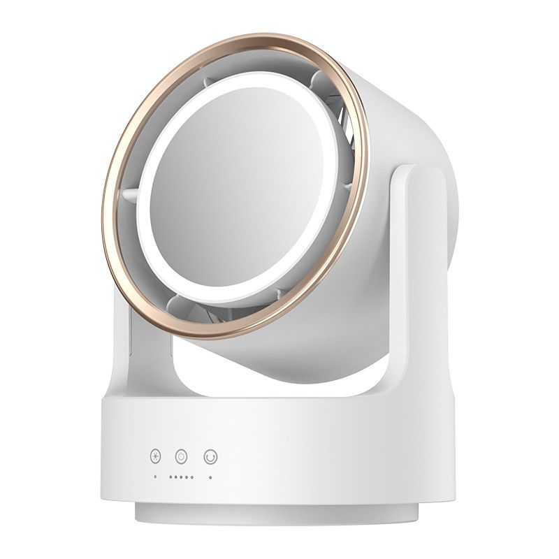 Wiederaufladbarer Usb-tischventilator Mit Licht- Und Vibrationsfunktion, Ideal Für Studentenzimmer Und Heimbüros.