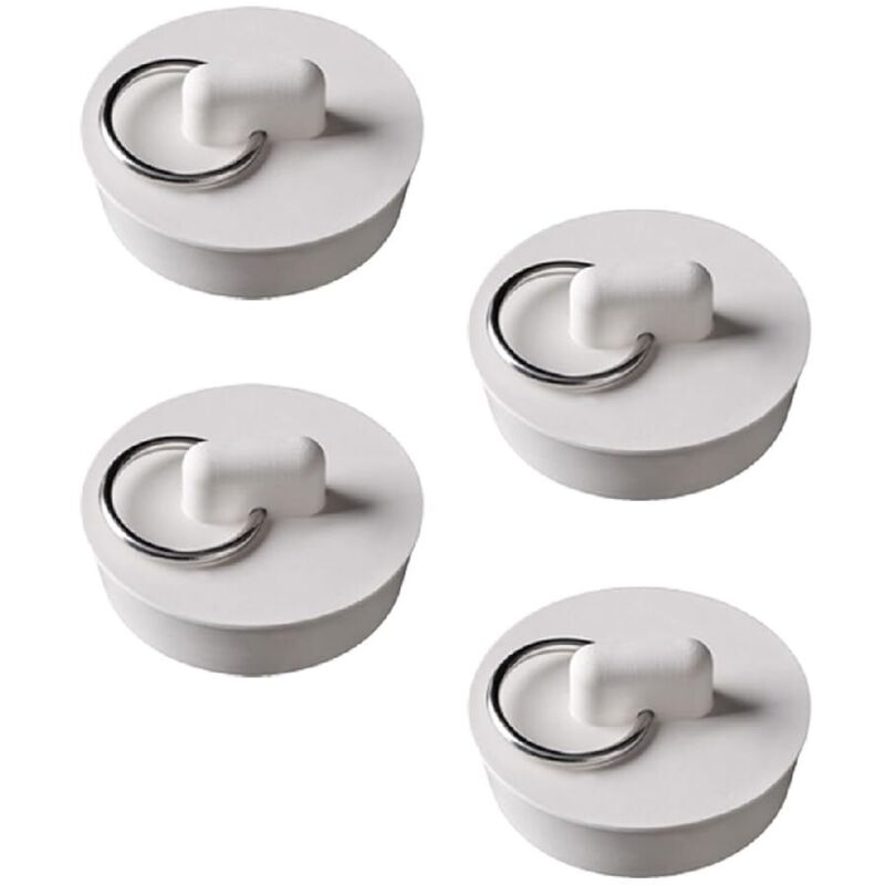 Set Mit 4 Universellen Gummi-badewannenstöpseln Mit Aufhängering Für Badewanne, Küche Und Badezimmer, 44 Bis 47 Mm