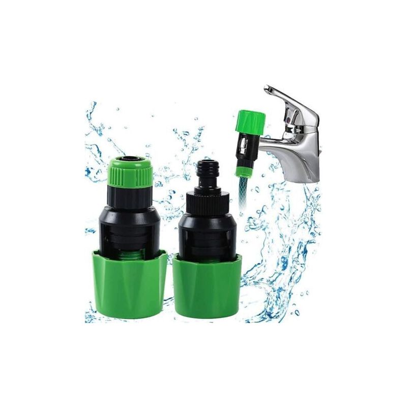 2-teiliger Wasserhahnanschluss, Universeller Wasserhahnadapter, Wasserschlauchanschluss, Verstellbarer Kunststoff-gartenschlauchanschluss Für Schnellkupplungs-gartenschläuche