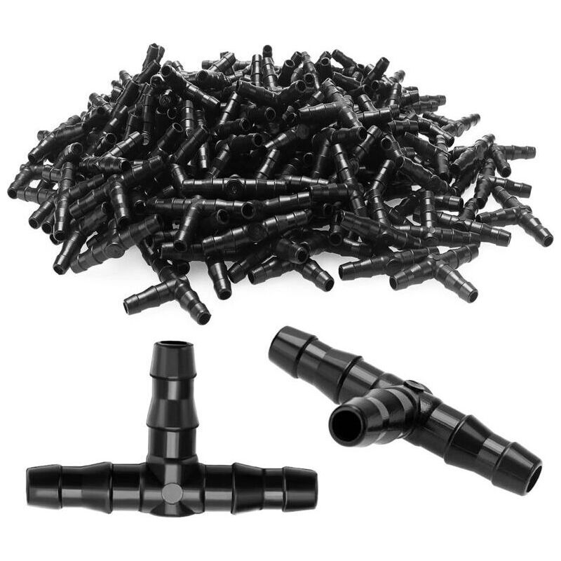 190 Stück 4/7 Mm Kunststoff-t-stücke Für Gartenschläuche, Schlauchverbinder Mit Widerhaken, T-stücke Für Tropfbewässerung, Für Gartenbewässerungssysteme, Pelo