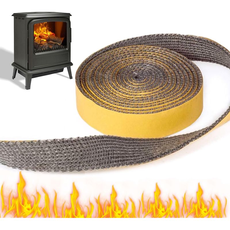 M X 18 Mm X 5 Mm, Dichtung Für Holzöfen, Dichtung Für Kamineinsätze, Selbstklebender Dichtungsstreifen, Geeignet Für Quadratische Und Gerade Kamine