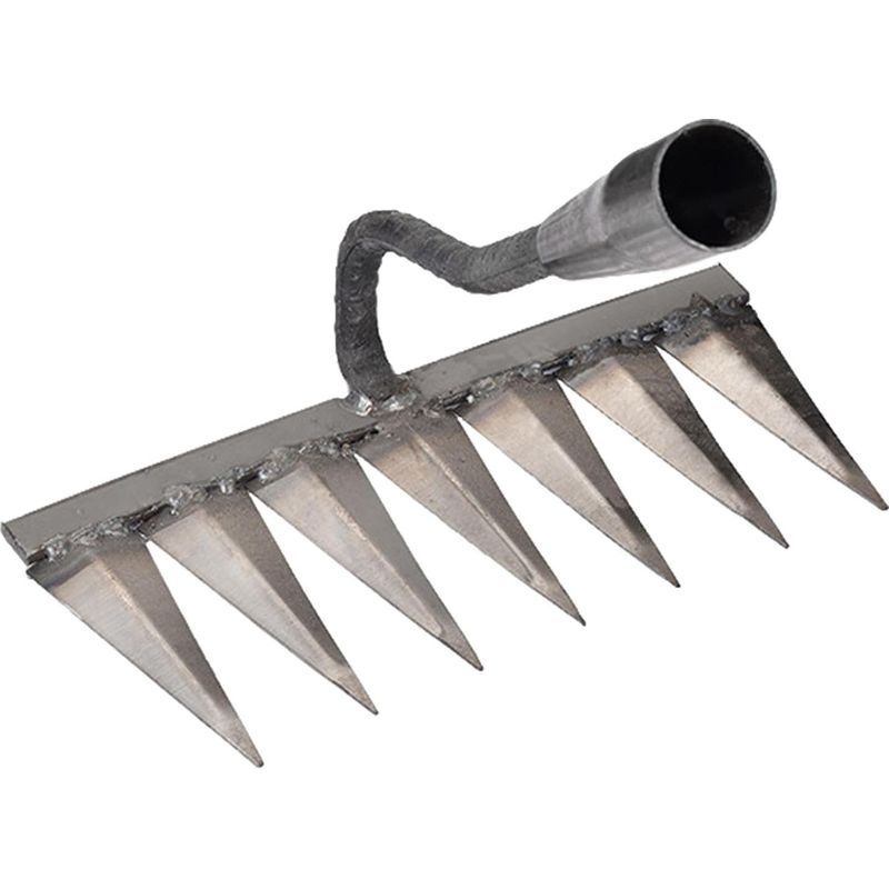 Metallener Vertikutierrechen, Tragbarer Vertikutierrechen, Hohlhacke Aus Gehärtetem Stahl, Tragbares Stahlwerkzeug Zum Graben, Umpflanzen Und Zur Bodenpflege.